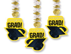 Yellow Graduation Cutout Danglers