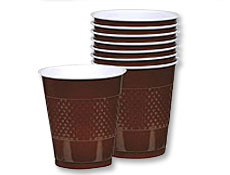 Brown 16oz. Plastic Cups