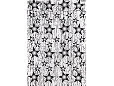 Silver with Black Stars Door Curtain