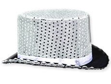 Silver Sequin Top Hat