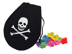 Pirate Drawstring Bag with Jewels