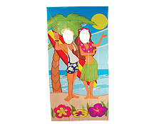 Plastic Luau Photo Door Banner